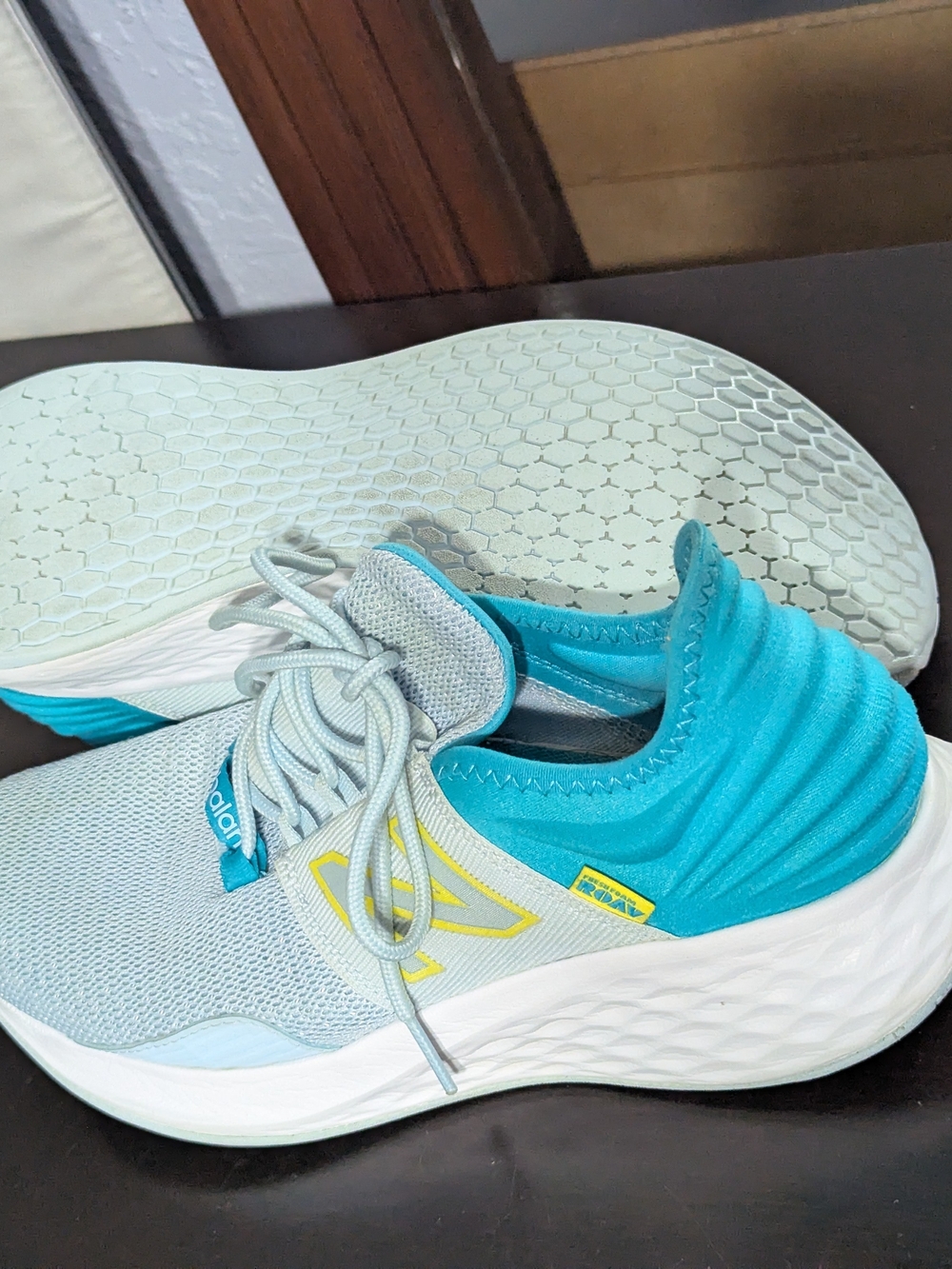 New Balance Women's Teal and Light Gray Slip-On Running Sneakers